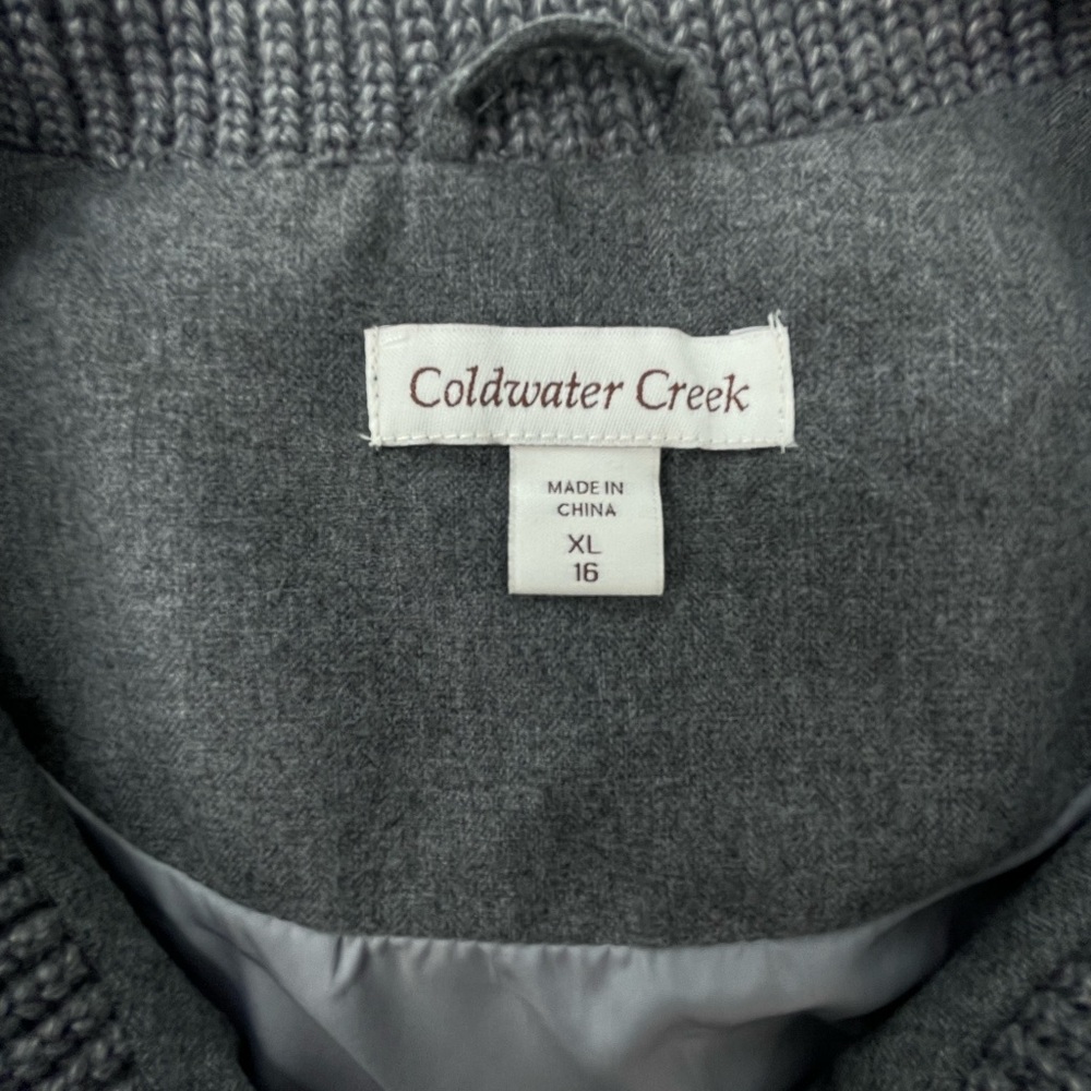 Coldwater Creek Mens Charcoal Gray Knit Collar Puffer Vest XL - Picture 5 of 12